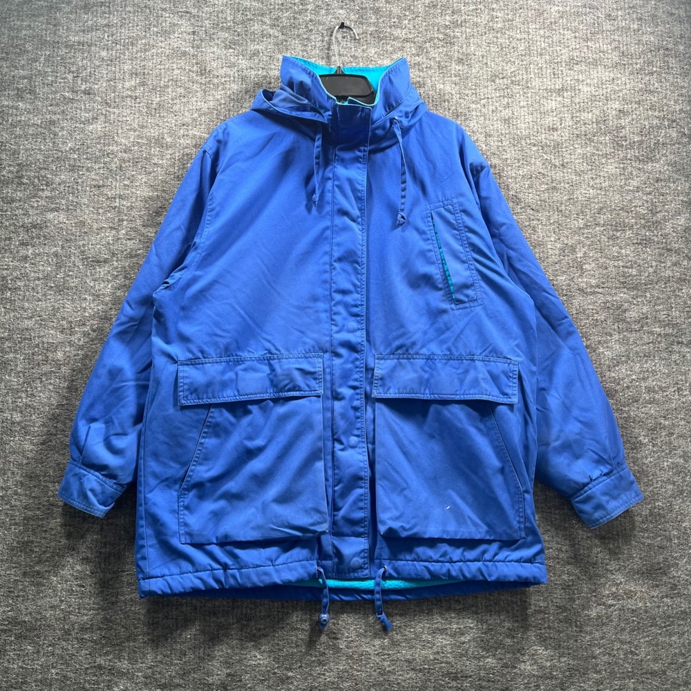 Pacific Trail Mens XL Blue Fleece Lined Hooded Parka Jacket Anorak